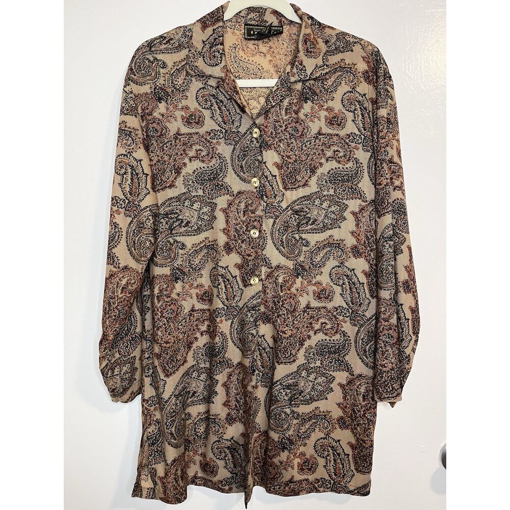 Compagnie Internationale Express Y2K Boho Paisley Tunic Top Size S